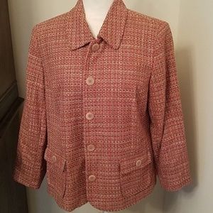 Appleseed's Petite Tweed Lined Jacket, Orange